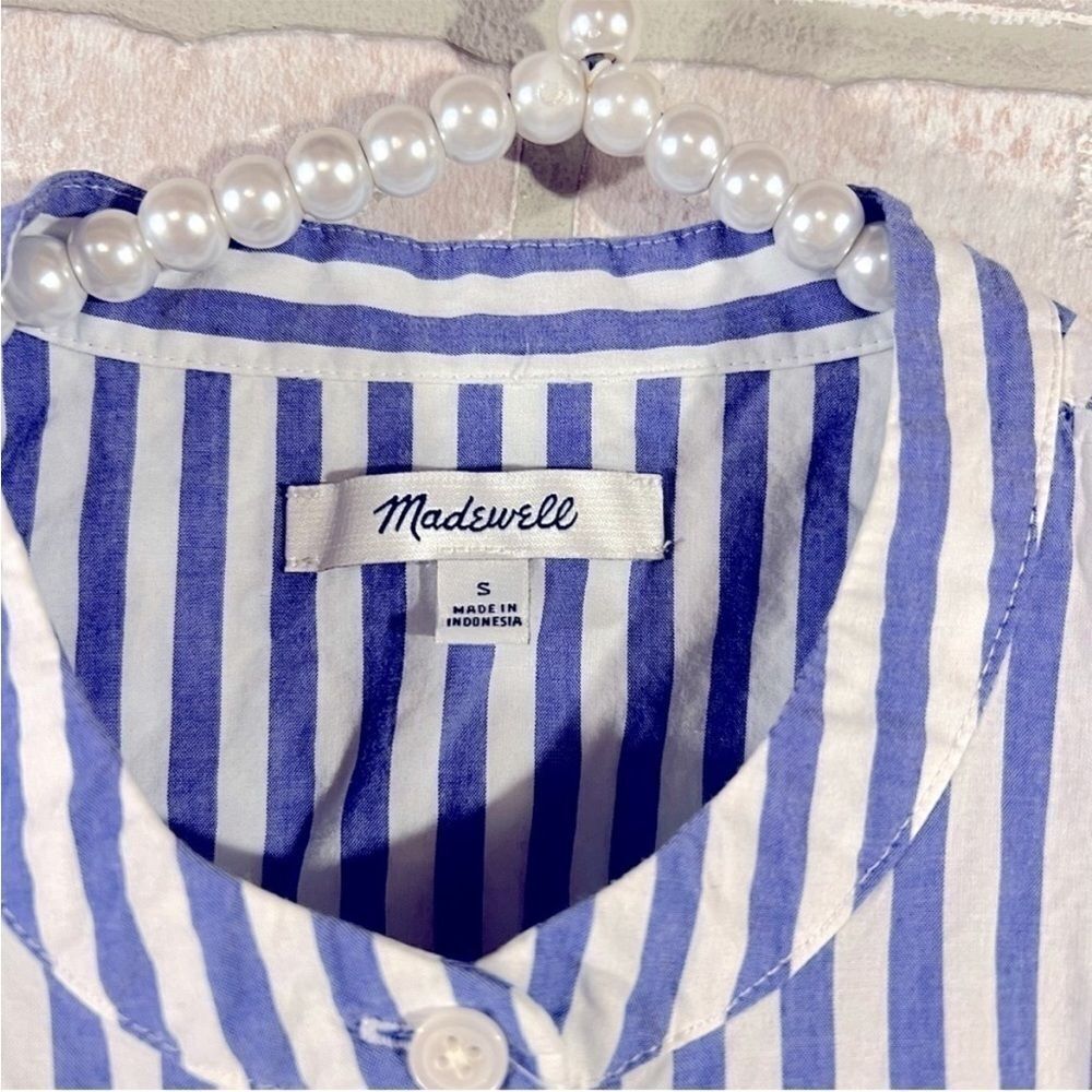 Madewell Whitney Striped Ruffle Striped Blouse Size S - Picture 10 of 11
